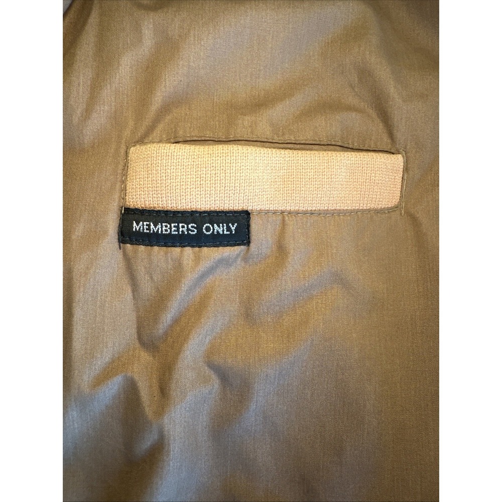 Members Only Jacket Mens XL 1980s Tan Racer Bomber Full Zip 1983‎ Rainbow Tag - Picture 4 of 7